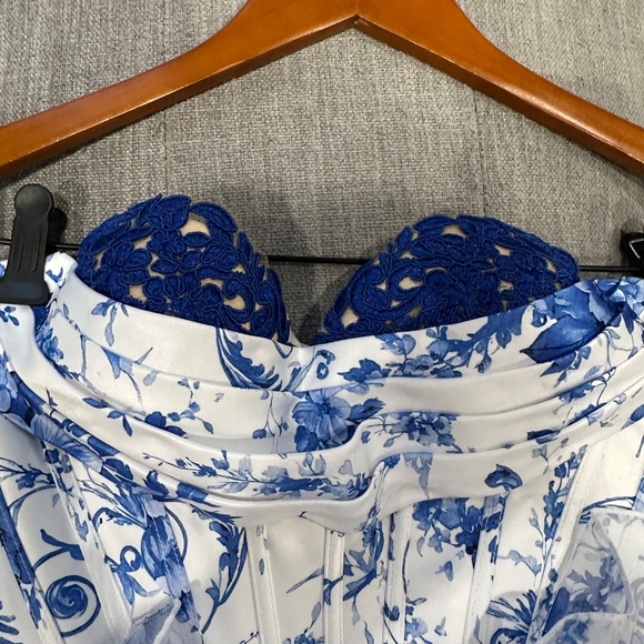 BABYONLINE STRAPLESS CHIFFON A-LINE PROM DRESS BLUE XS - Picture 8 of 15